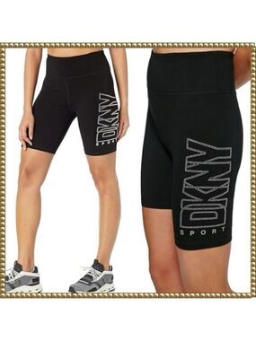 DKNY Sport Black High Waist Bike Workout Shorts XS